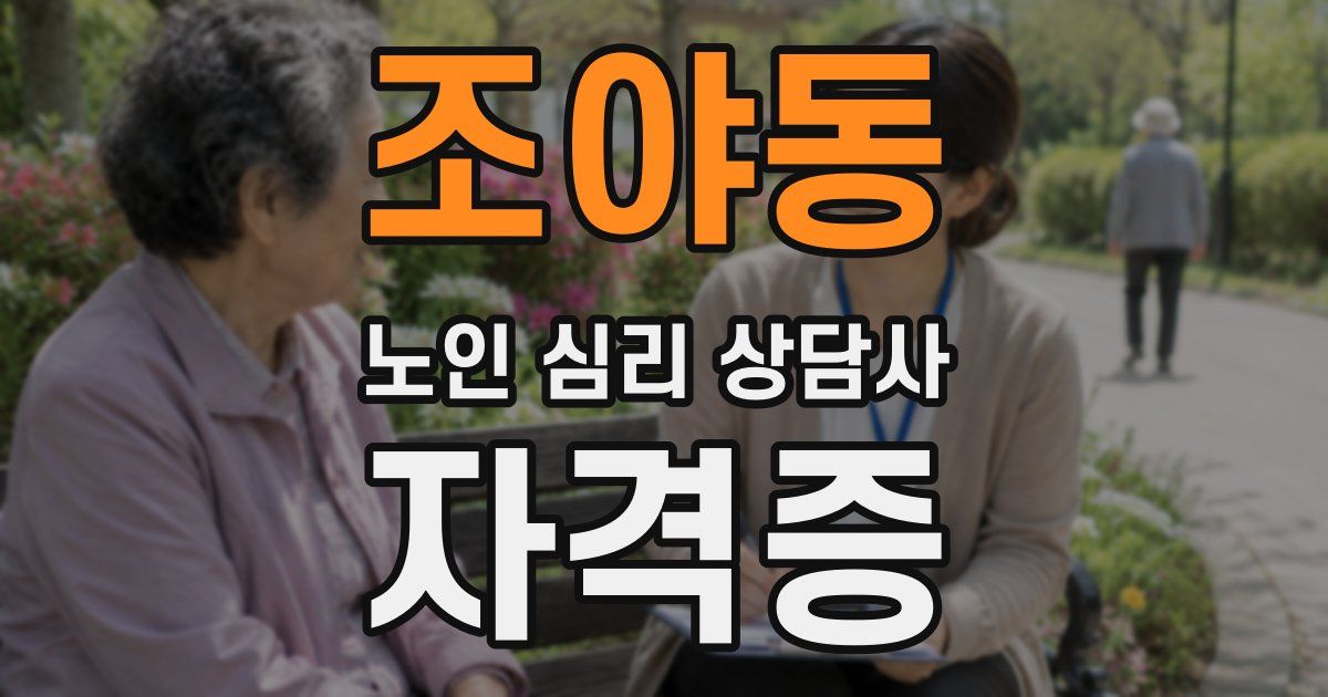 조야동 노인 심리 상담사 자격증