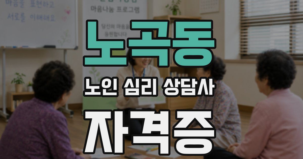 노곡동 노인 심리 상담사 자격증