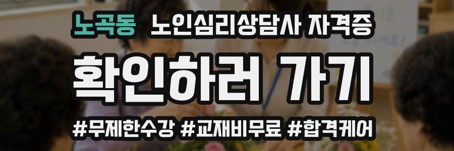 노곡동 노인 심리 상담사 자격증