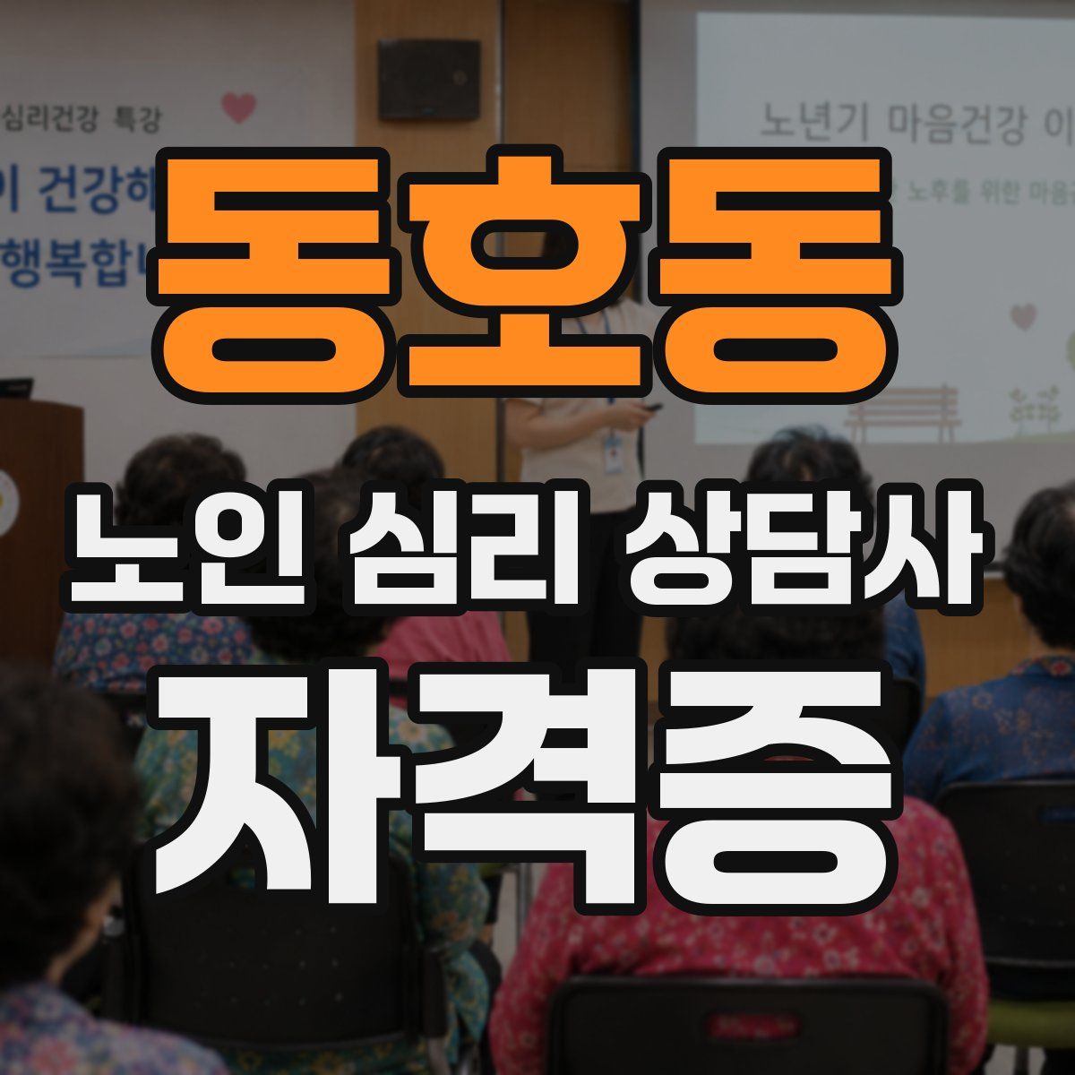 동호동 노인 심리 상담사 자격증