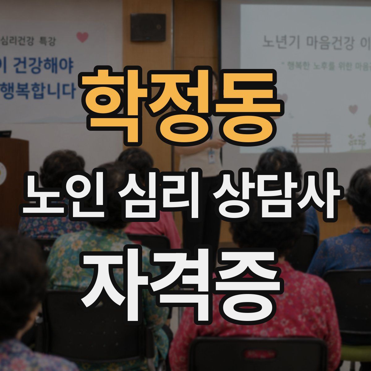 학정동 노인 심리 상담사 자격증