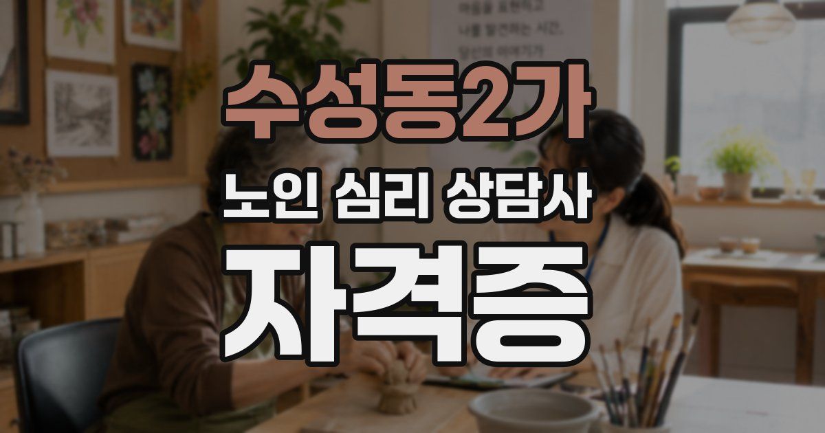 수성동2가 노인 심리 상담사 자격증