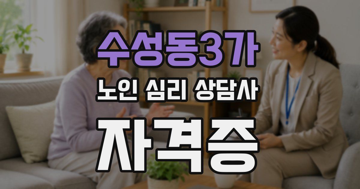 수성동3가 노인 심리 상담사 자격증