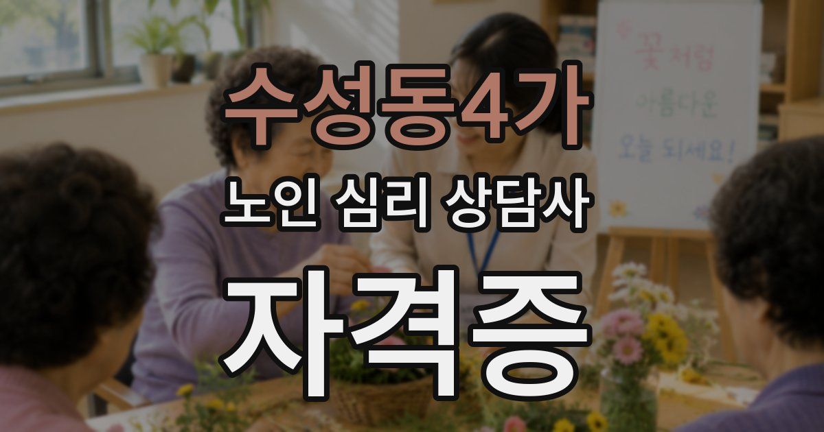 수성동4가 노인 심리 상담사 자격증