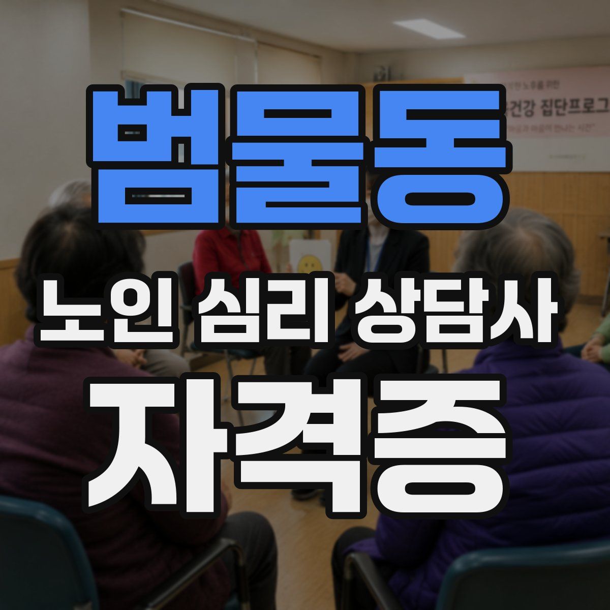 범물동 노인 심리 상담사 자격증