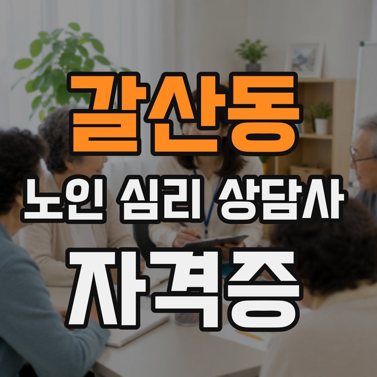 갈산동 노인 심리 상담사 자격증