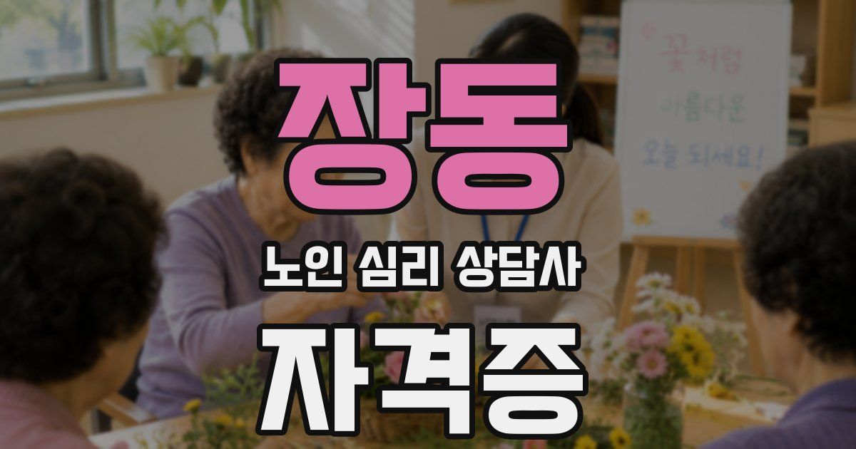장동 노인 심리 상담사 자격증