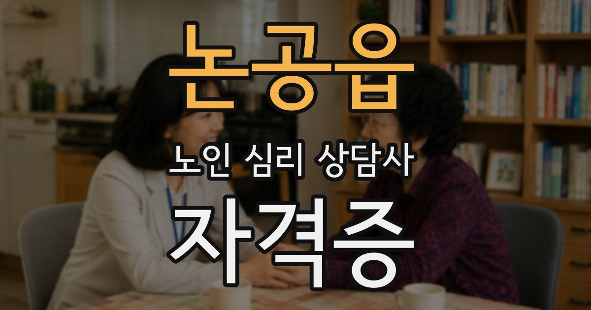 논공읍 노인 심리 상담사 자격증