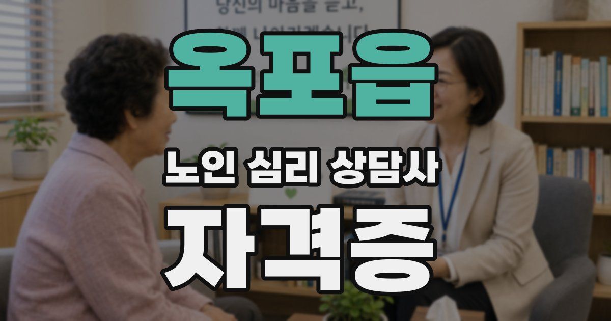 옥포읍 노인 심리 상담사 자격증