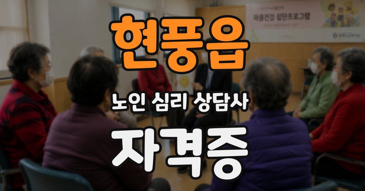 현풍읍 노인 심리 상담사 자격증