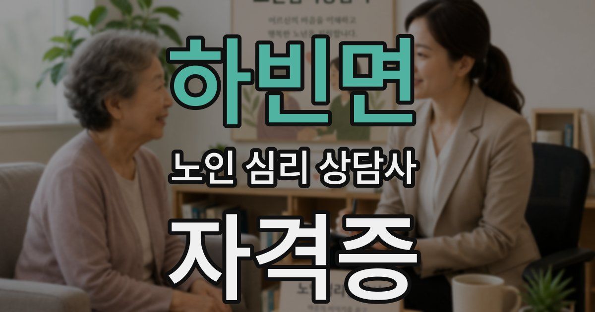 하빈면 노인 심리 상담사 자격증