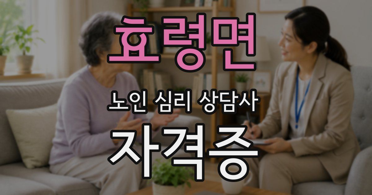 효령면 노인 심리 상담사 자격증