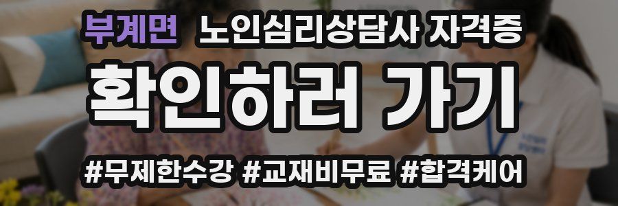 부계면 노인 심리 상담사 자격증