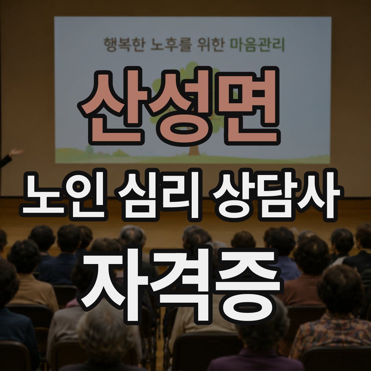 산성면 노인 심리 상담사 자격증