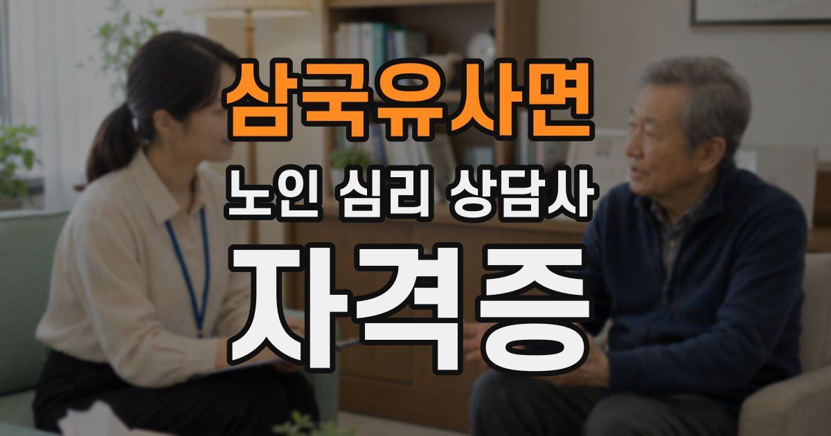 삼국유사면 노인 심리 상담사 자격증