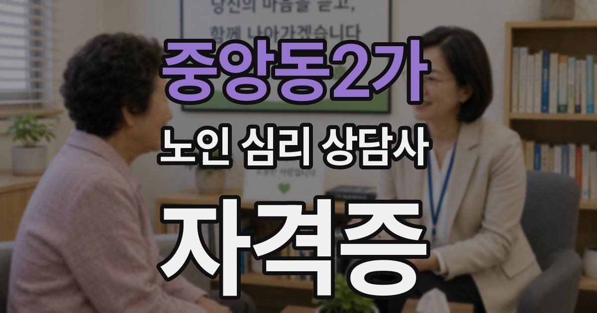 중앙동2가 노인 심리 상담사 자격증