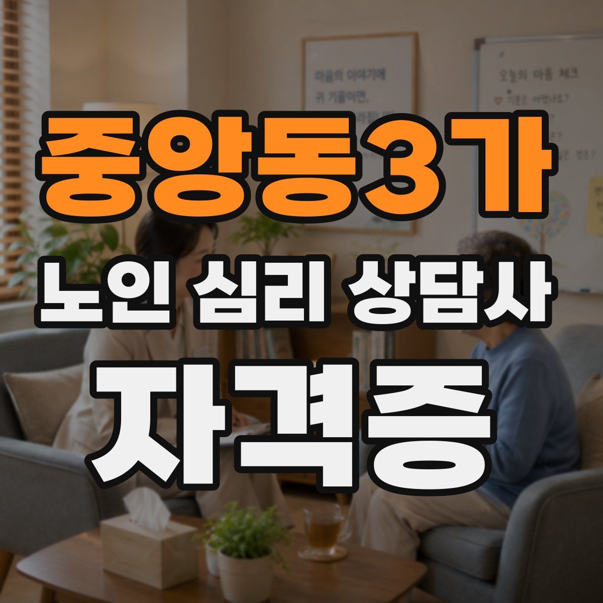 중앙동3가 노인 심리 상담사 자격증