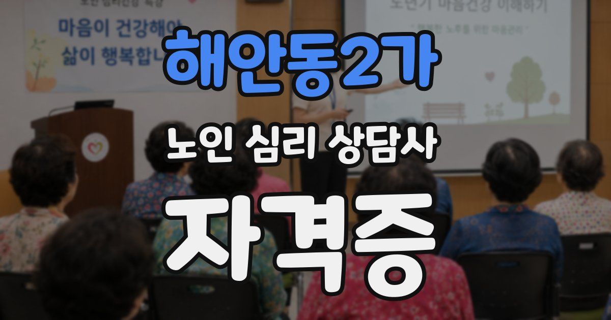 해안동2가 노인 심리 상담사 자격증