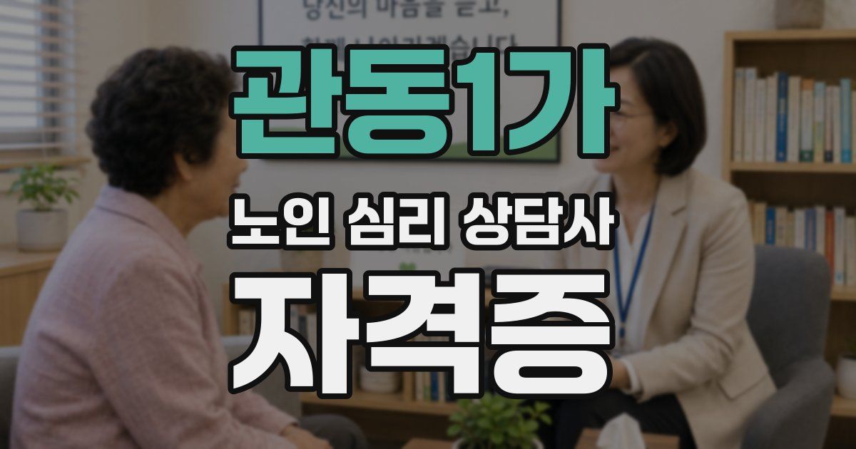 관동1가 노인 심리 상담사 자격증