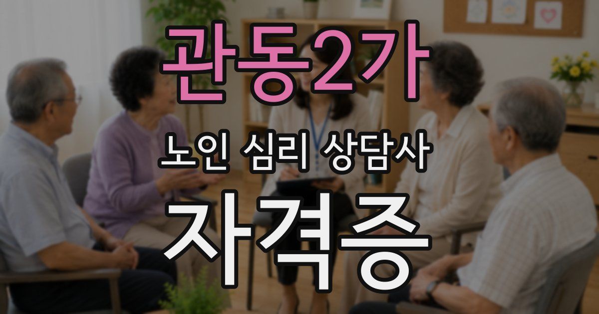 관동2가 노인 심리 상담사 자격증