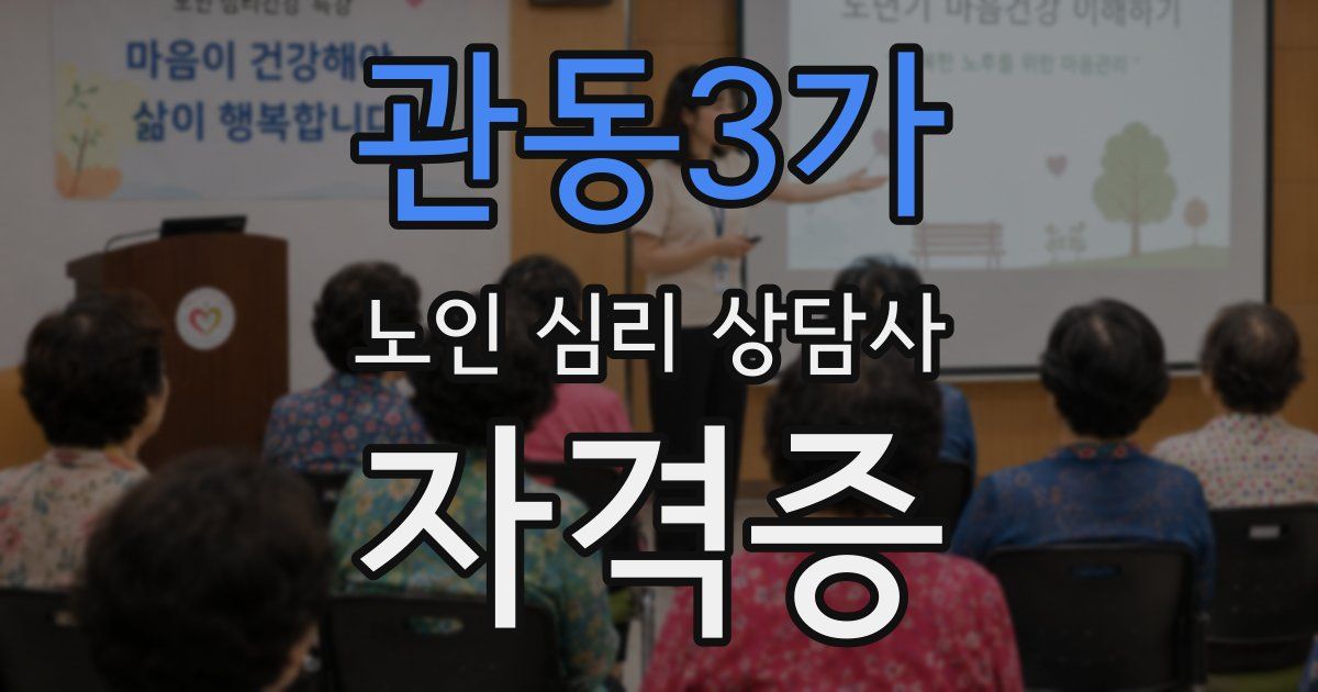 관동3가 노인 심리 상담사 자격증