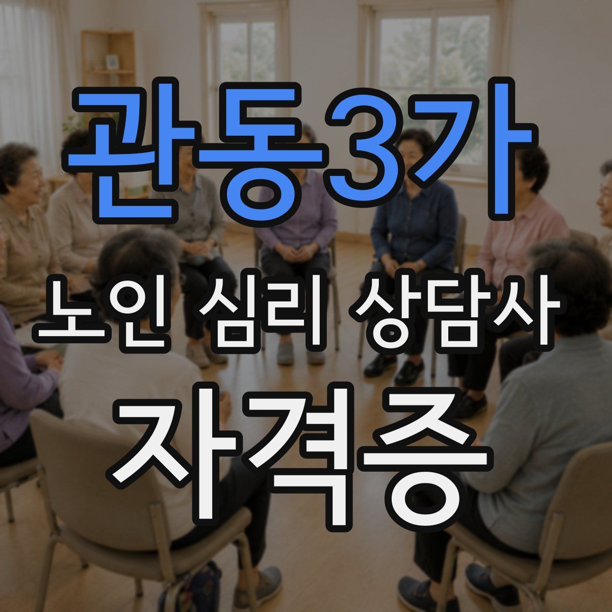 관동3가 노인 심리 상담사 자격증