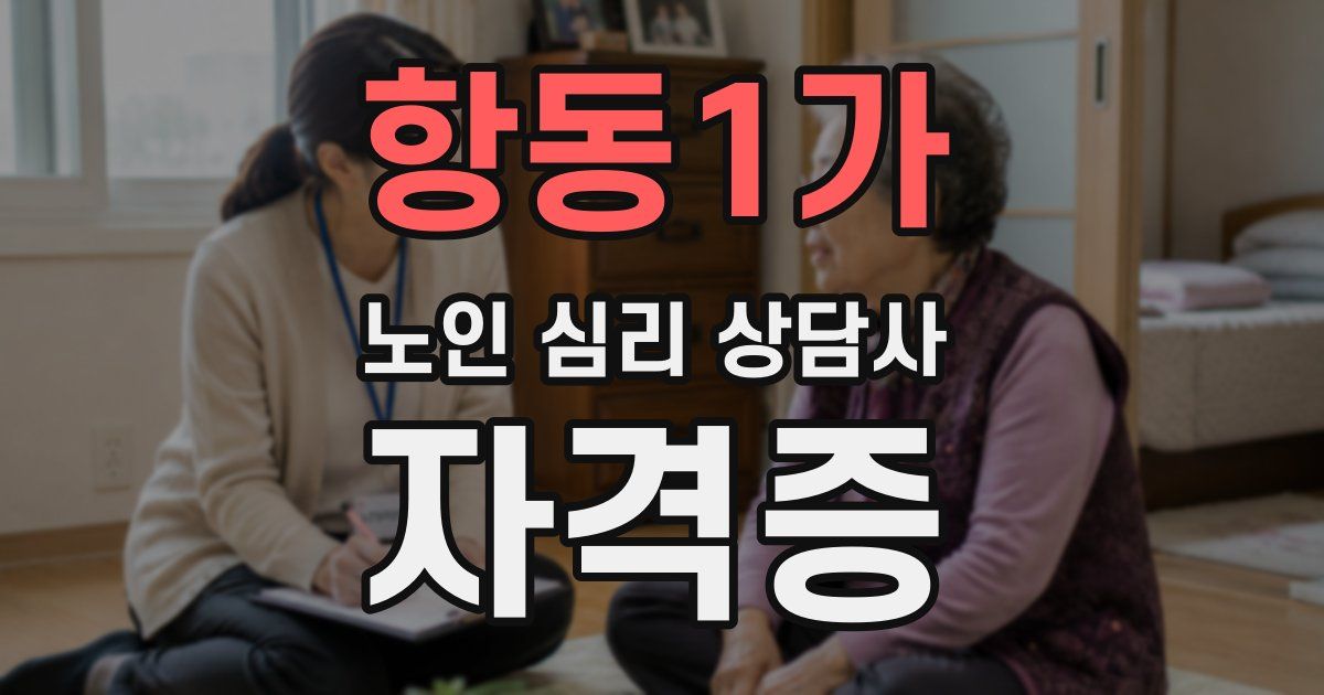 항동1가 노인 심리 상담사 자격증