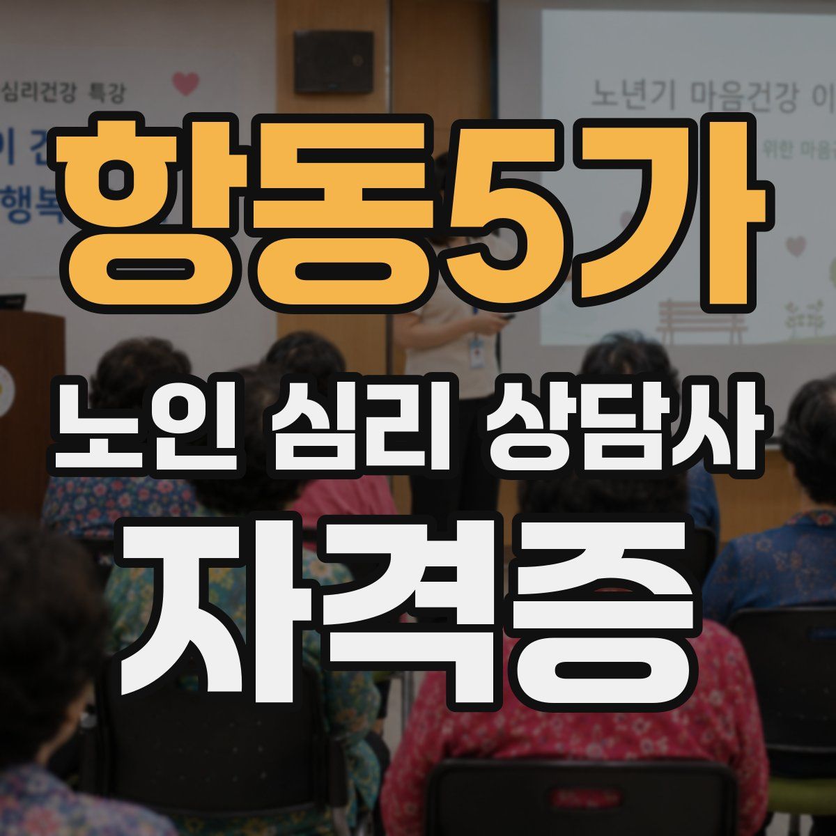 항동5가 노인 심리 상담사 자격증
