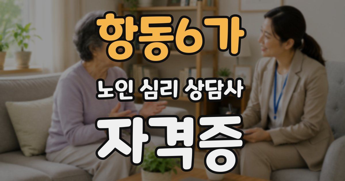 항동6가 노인 심리 상담사 자격증