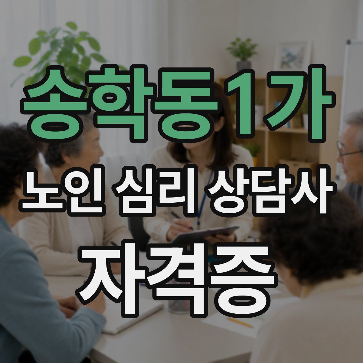 송학동1가 노인 심리 상담사 자격증