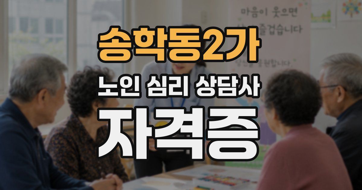 송학동2가 노인 심리 상담사 자격증