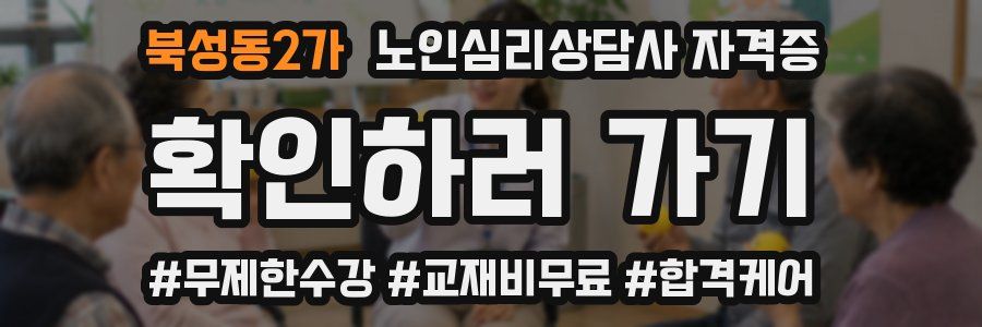 북성동2가 노인 심리 상담사 자격증