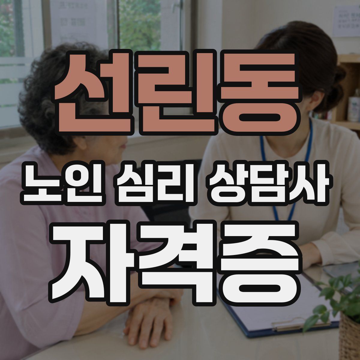 선린동 노인 심리 상담사 자격증