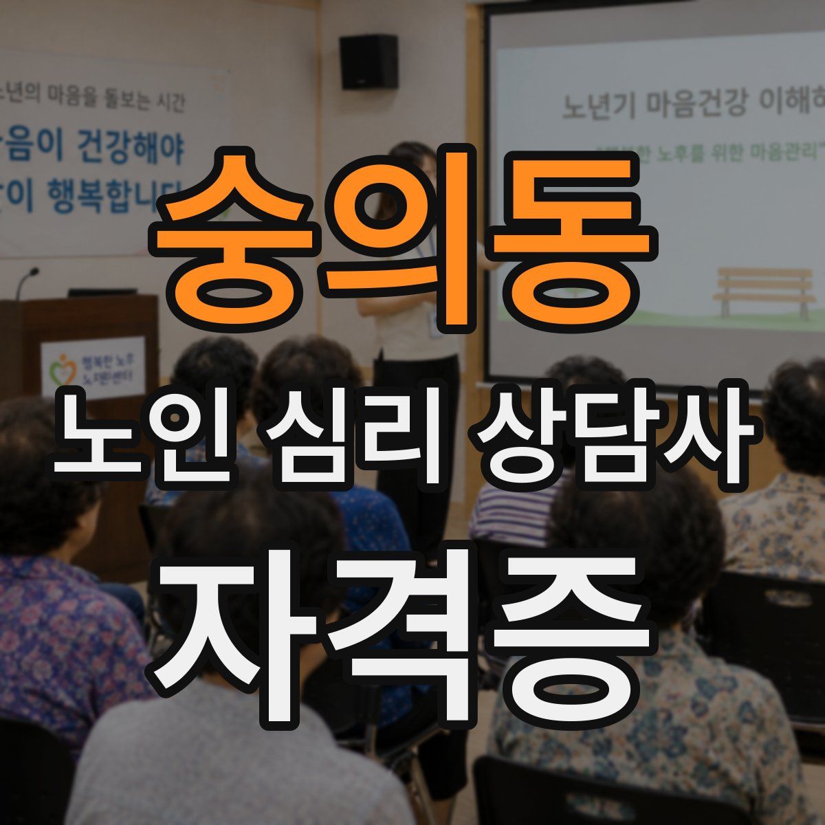 숭의동 노인 심리 상담사 자격증