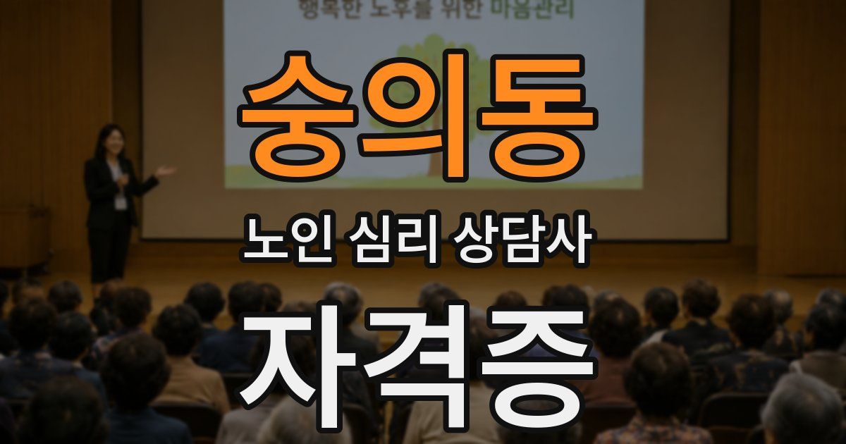 숭의동 노인 심리 상담사 자격증