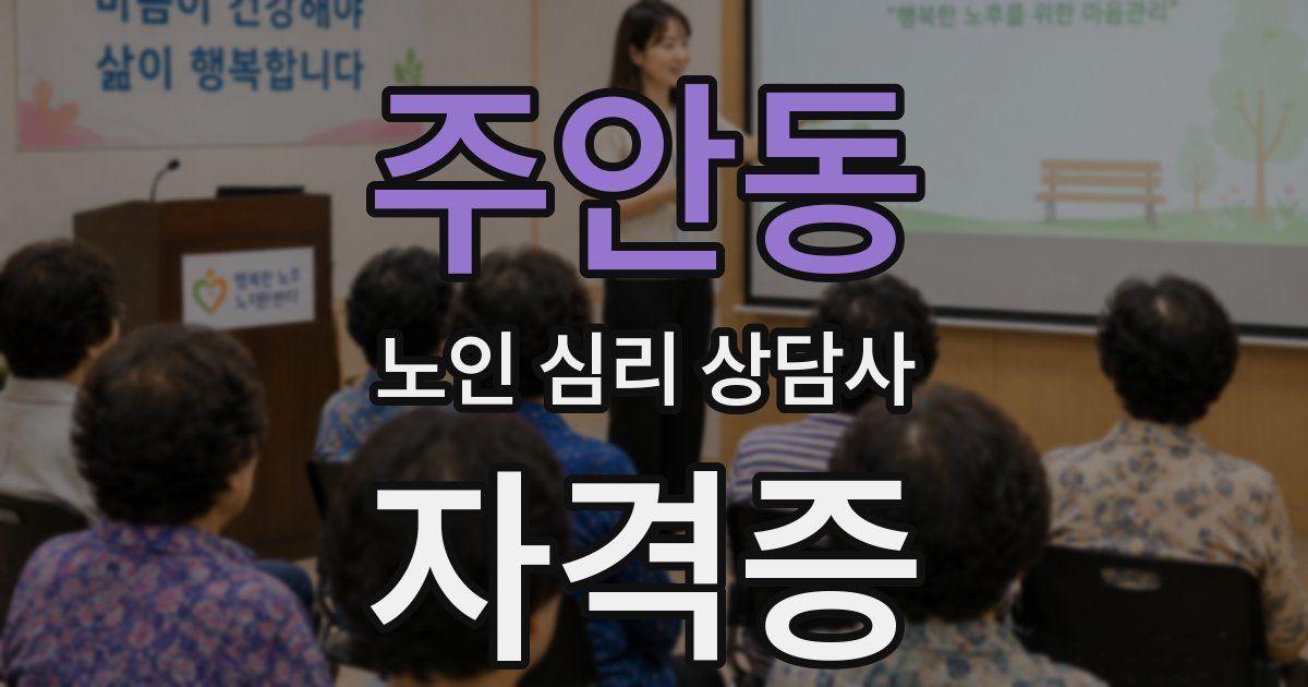 주안동 노인 심리 상담사 자격증