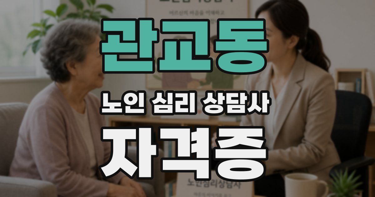 관교동 노인 심리 상담사 자격증