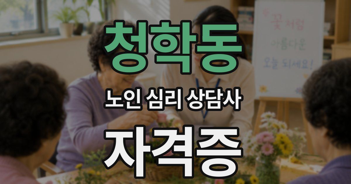 청학동 노인 심리 상담사 자격증