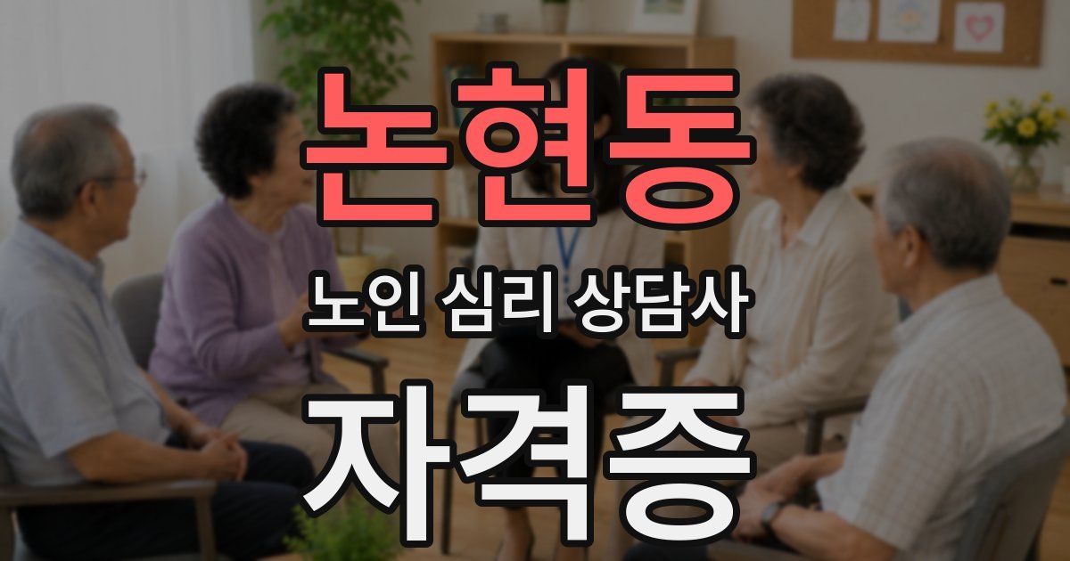 논현동 노인 심리 상담사 자격증
