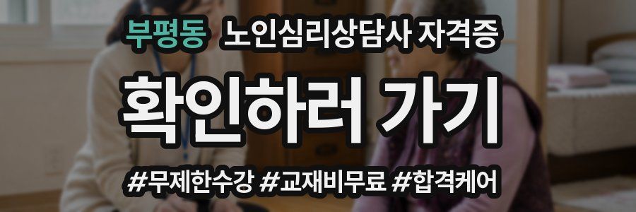 부평동 노인 심리 상담사 자격증