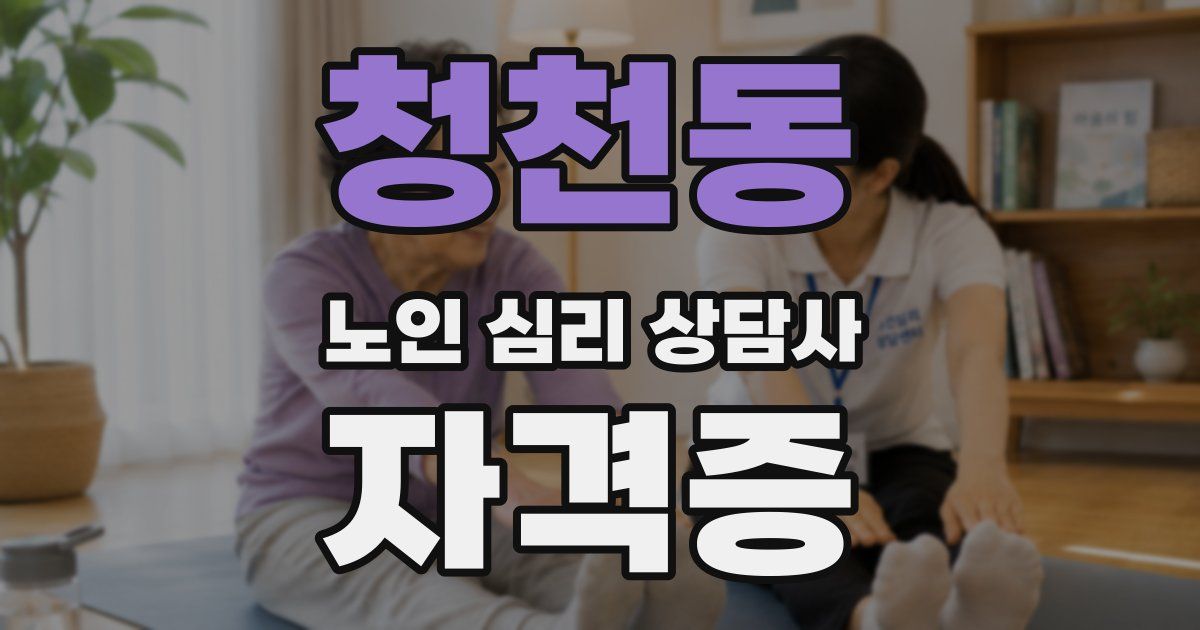 청천동 노인 심리 상담사 자격증