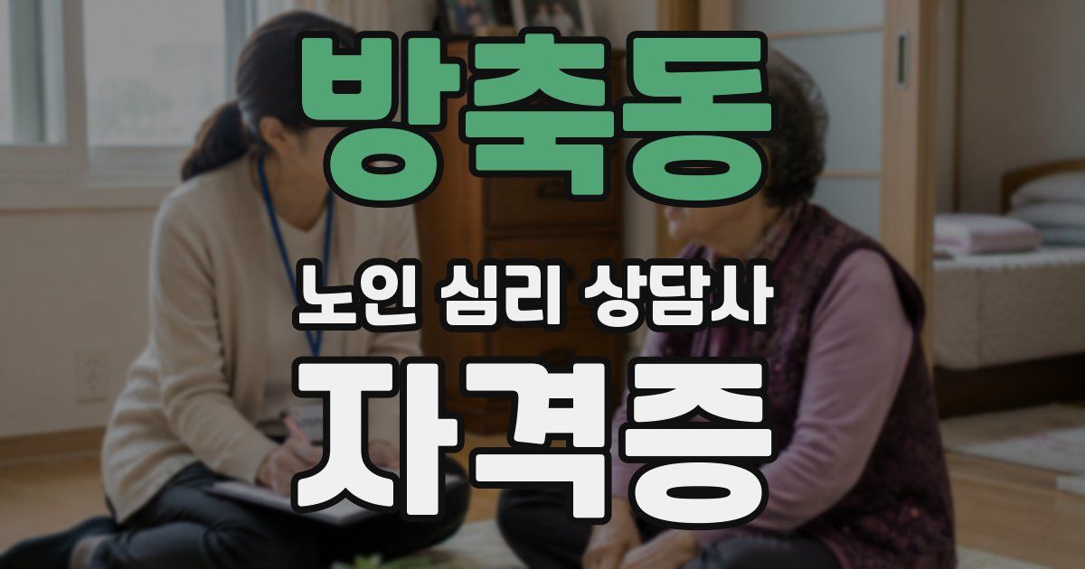 방축동 노인 심리 상담사 자격증