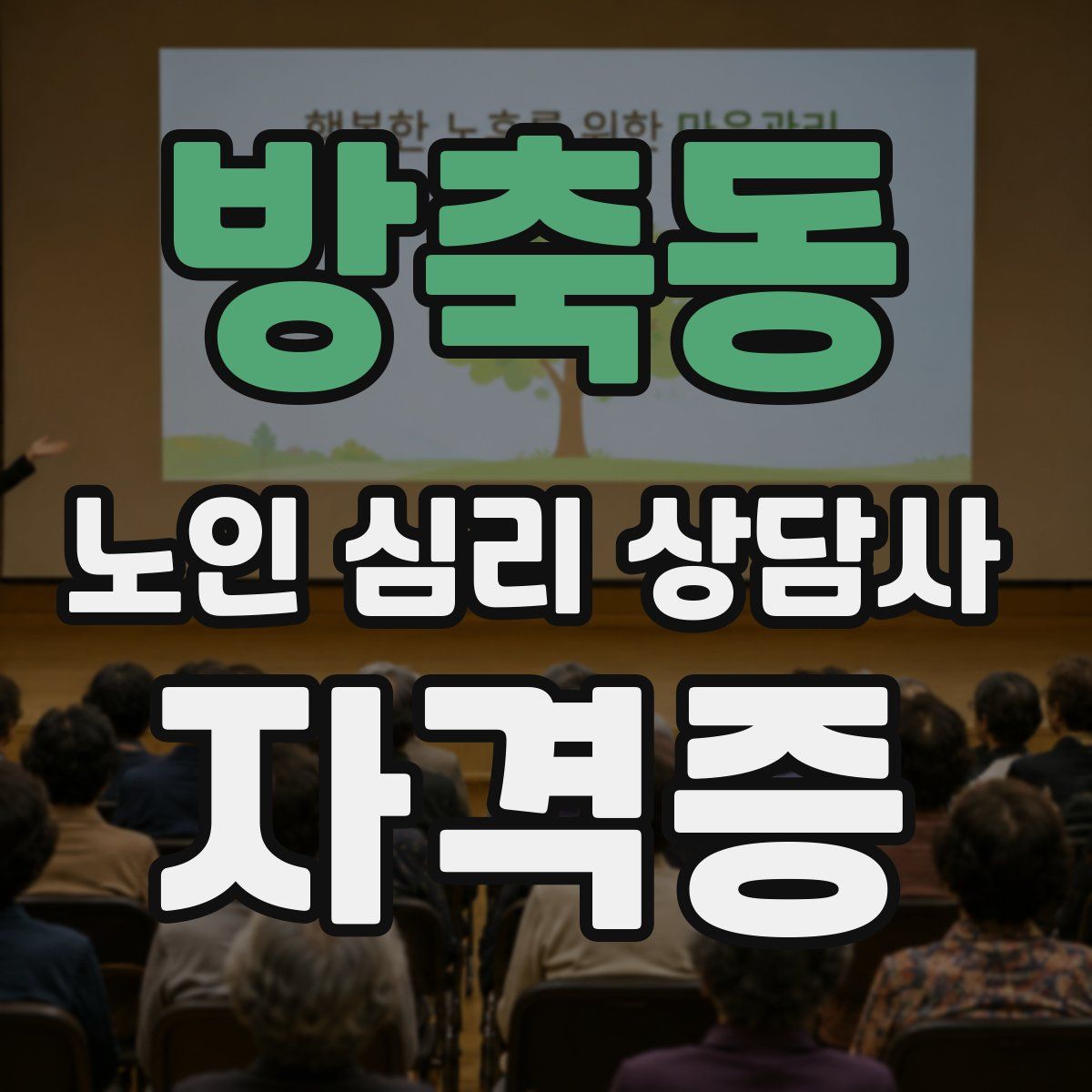 방축동 노인 심리 상담사 자격증