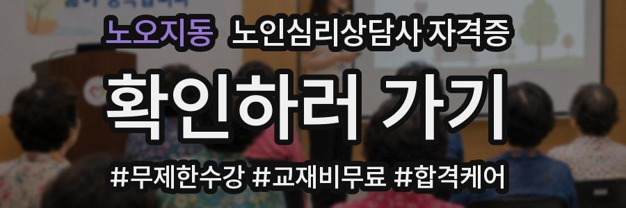 노오지동 노인 심리 상담사 자격증