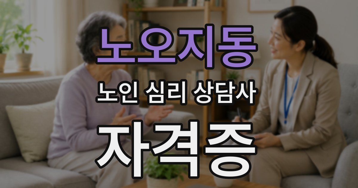 노오지동 노인 심리 상담사 자격증