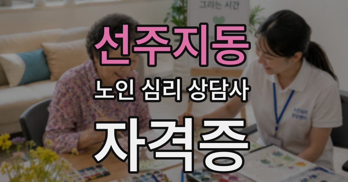 선주지동 노인 심리 상담사 자격증