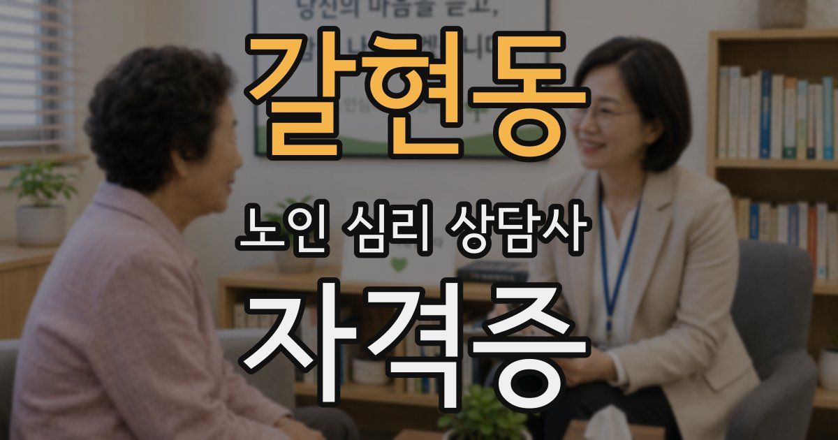 갈현동 노인 심리 상담사 자격증