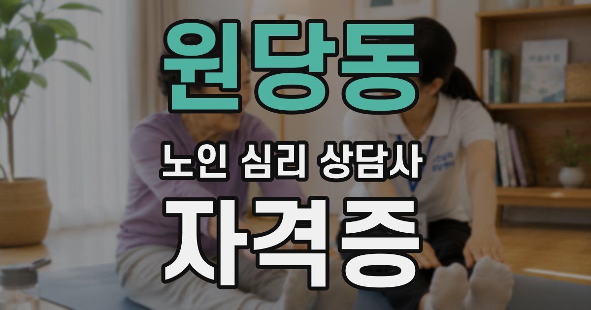 원당동 노인 심리 상담사 자격증