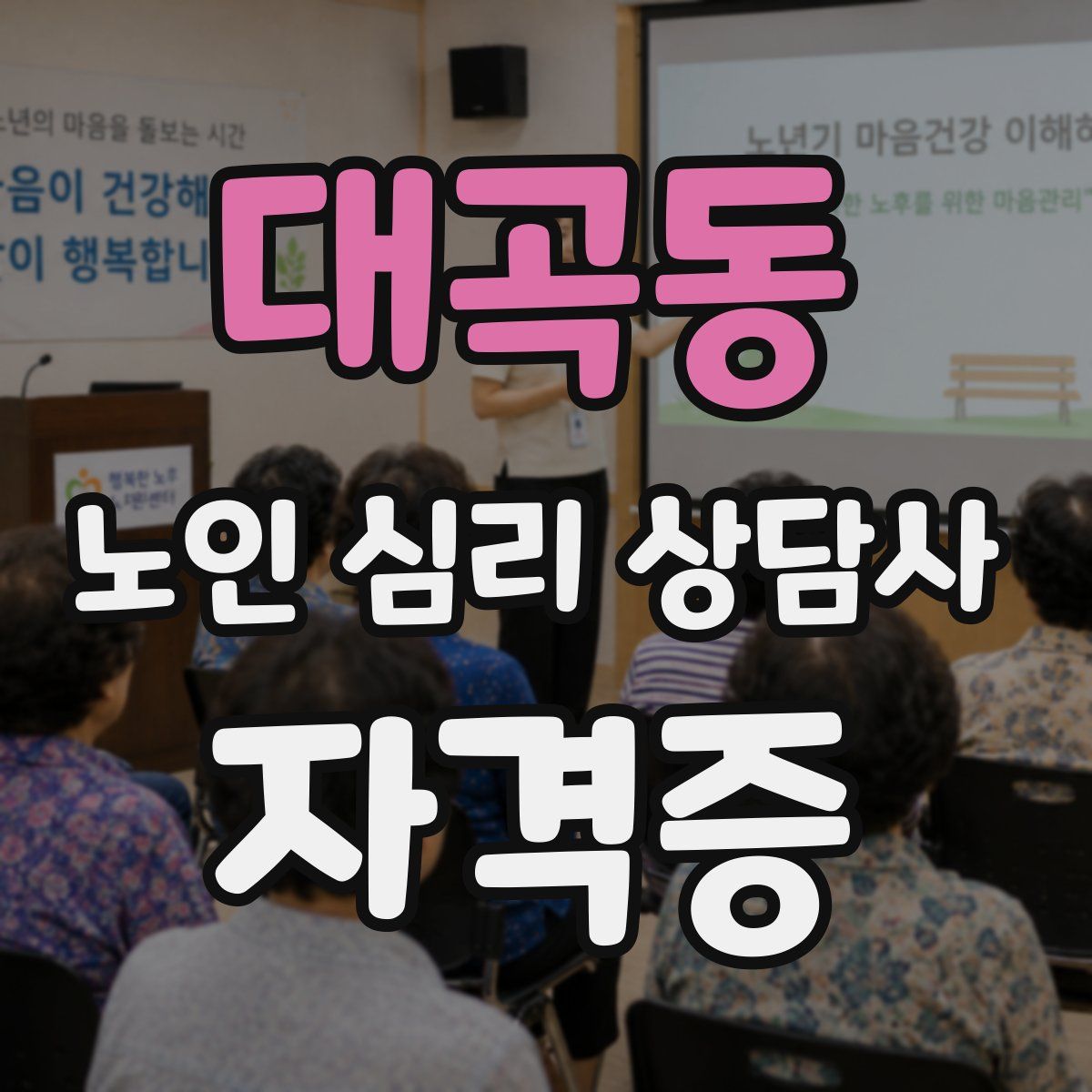 대곡동 노인 심리 상담사 자격증