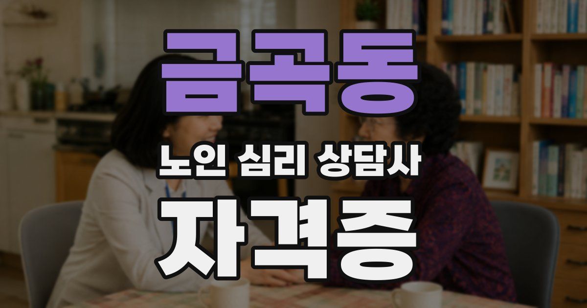 금곡동 노인 심리 상담사 자격증
